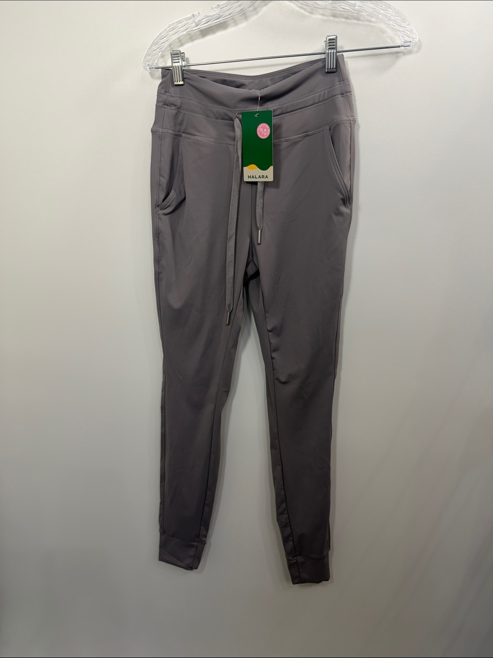 HALARA Gray purple high waisted joggers size XS.NWT